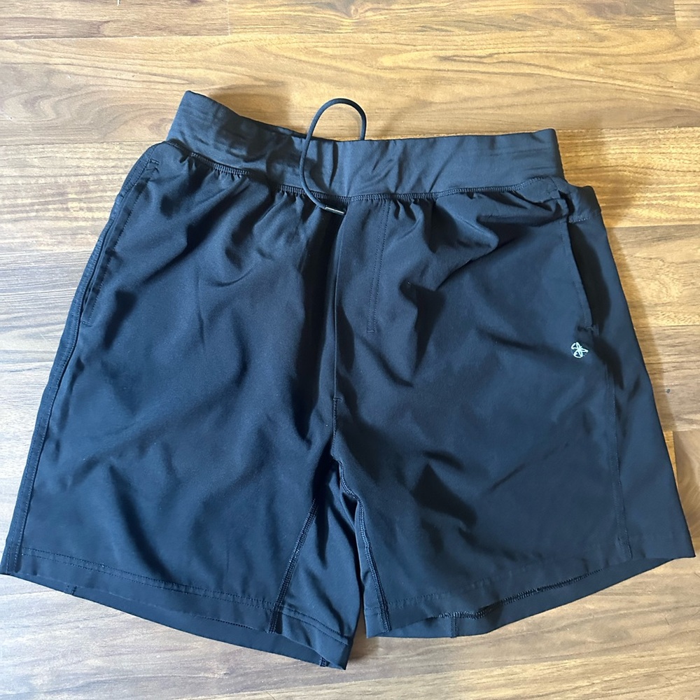 Men Black Athletic Short